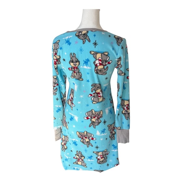 RARE Disney Thumper Y2K Women's Waffle Fleece Nightgown Bunny Sleep Dress Winter - Picture 2 of 7